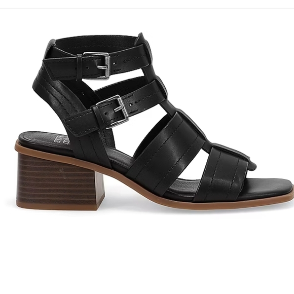 Women's Black Strappy Sandals - Picture 3 of 8